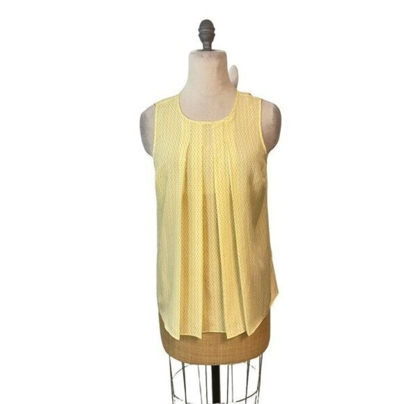 Michael Kors Yellow Print Sleeveless Top NWT Small - Picture 1 of 5